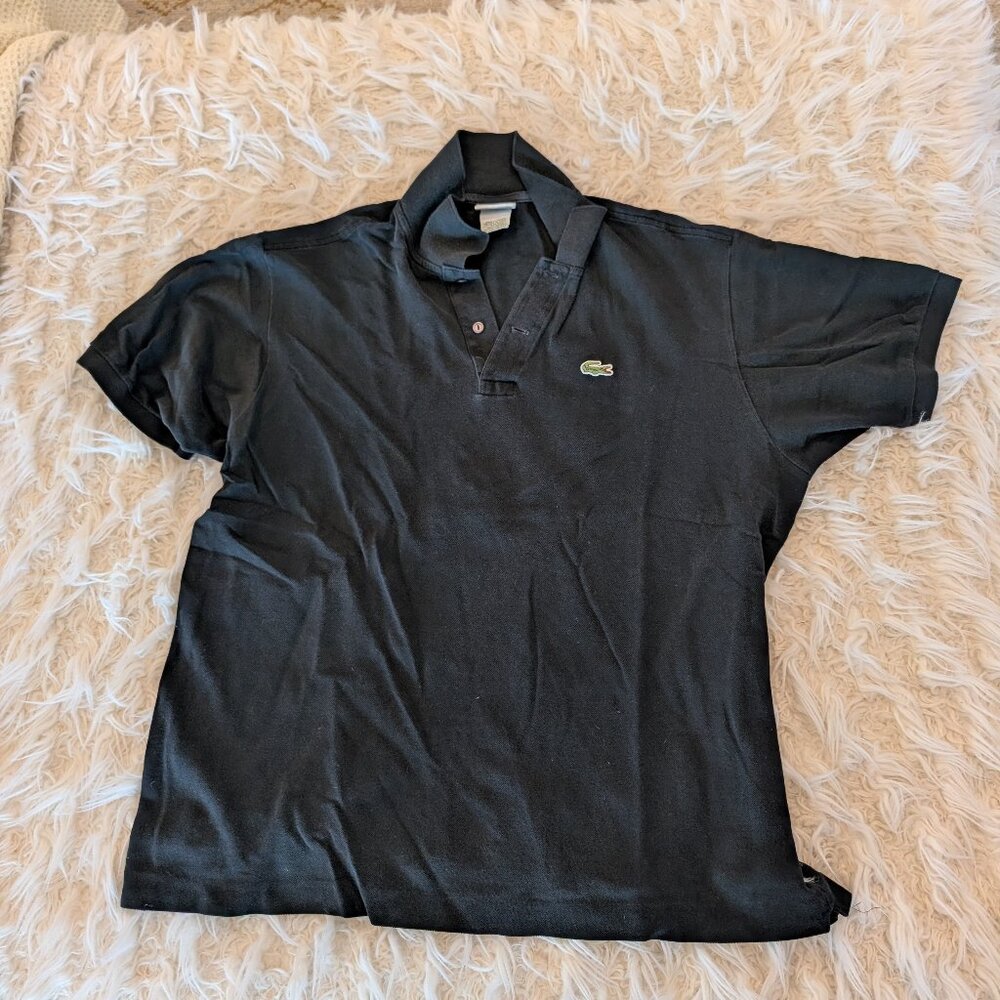 Lacoste Polo Shirt Mens Size 7 Black